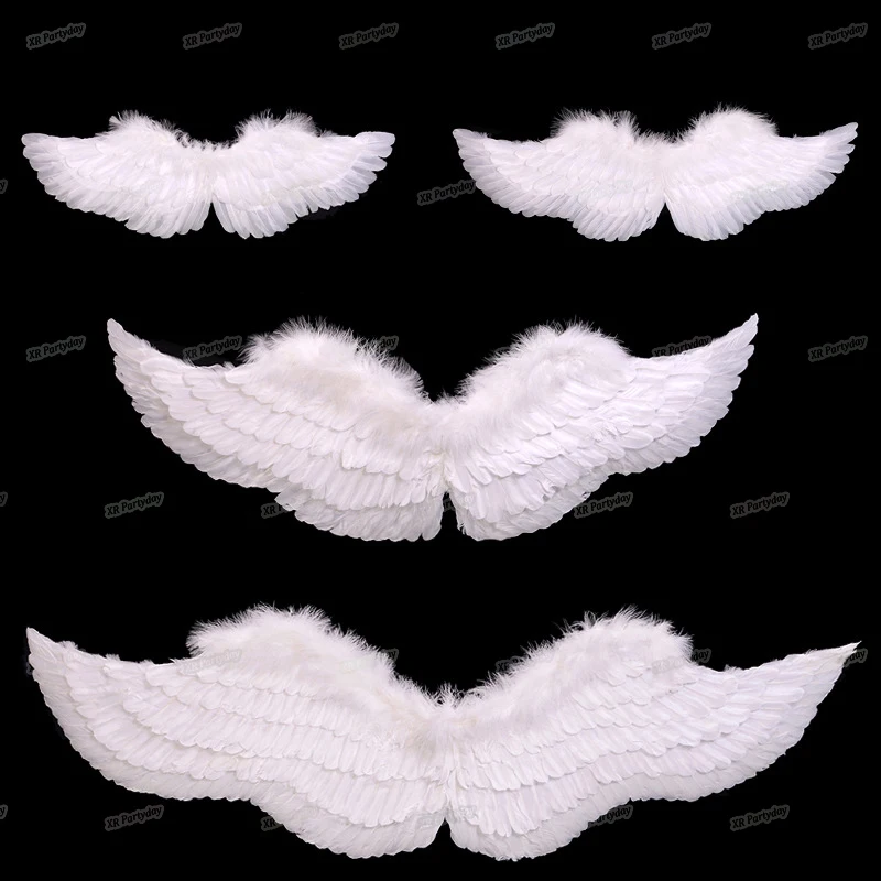 Angel Princess  Plush Feather Wings Photo Props Stage Performance Wedding Party Halloween Holiday Decoration Woman Girl Easter