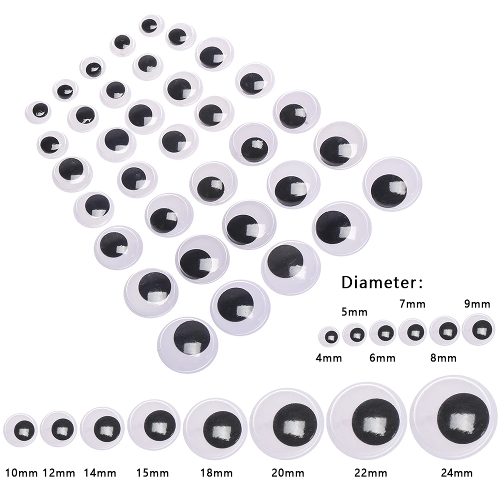 100Pcs Creative Puppet Making Dinosaur Eyes Doll Accessories NOT Self-adhesive Dolls Eye For Stuffed Toys DIY Dolls Black Eyes