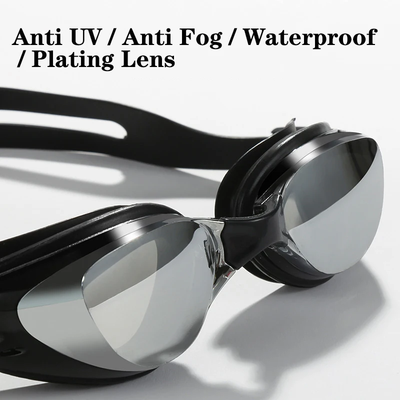 Plating Myopia Swim Goggles Professional Waterproof Anti Fog UV Shield Eyewear Swimming Pool Water Sports Glasses for Men Women