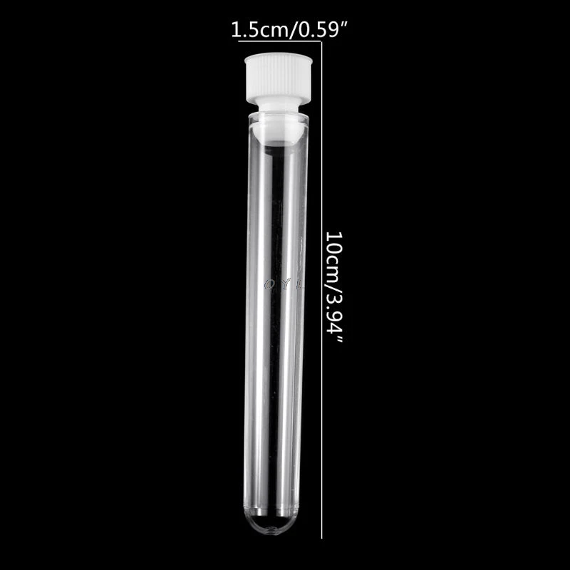 Hot Koop 10 Stks/pak 15X100Mm Transparant Plastic Test Tubes Lab Test Tool Met Schroefdop