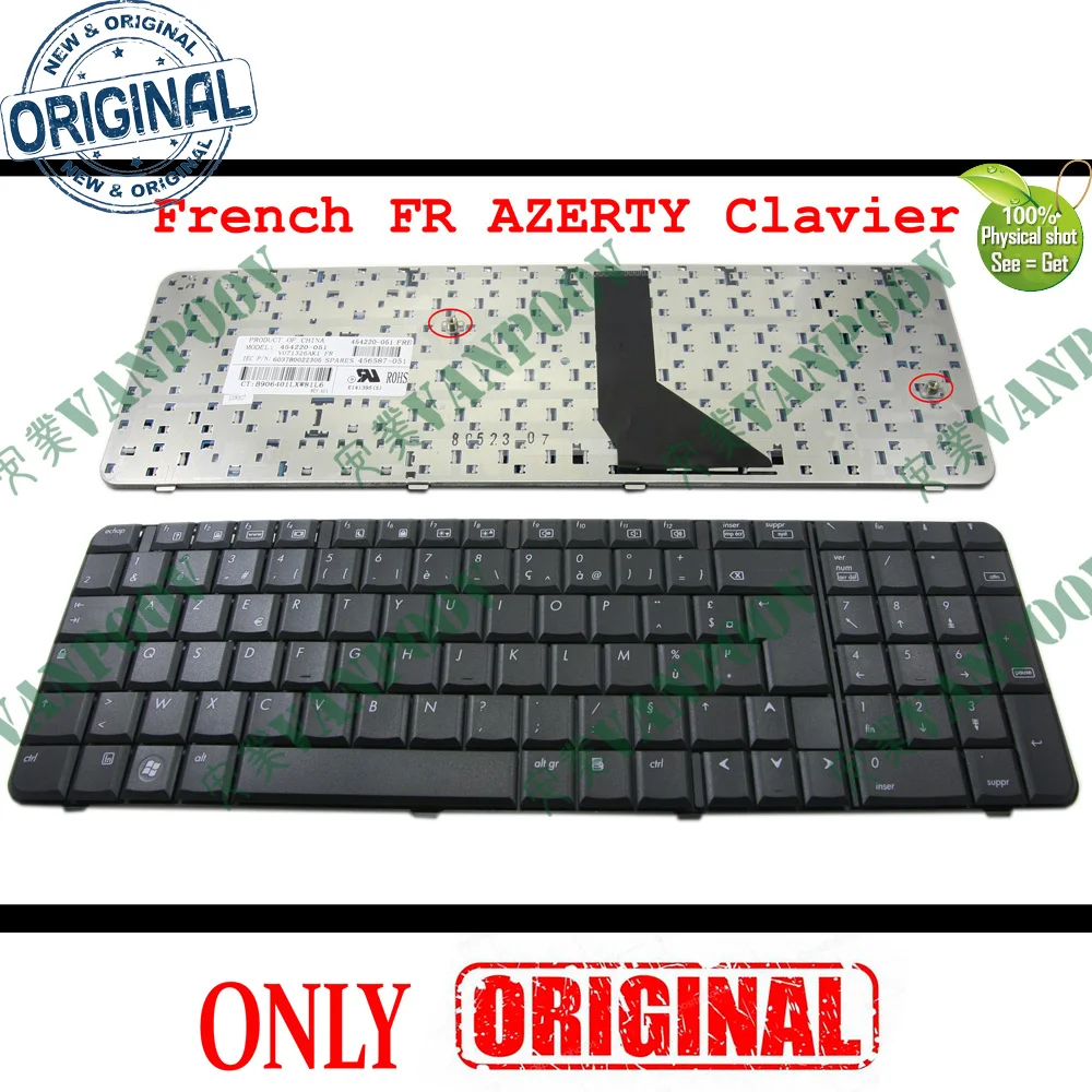 

New Notebook Laptop keyboard for HP Compaq 6820 6820S Black French FR AZERTY Clavier - 454220-051, 456587-051, V071326AK1