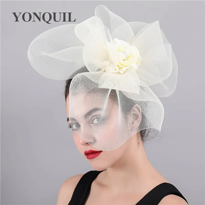 New Purple Fascinator Wedding Pillbox Hat Women Elegant Millinery Hats Hair Clip Church Ladies Party Headpiece Fashion Headwear