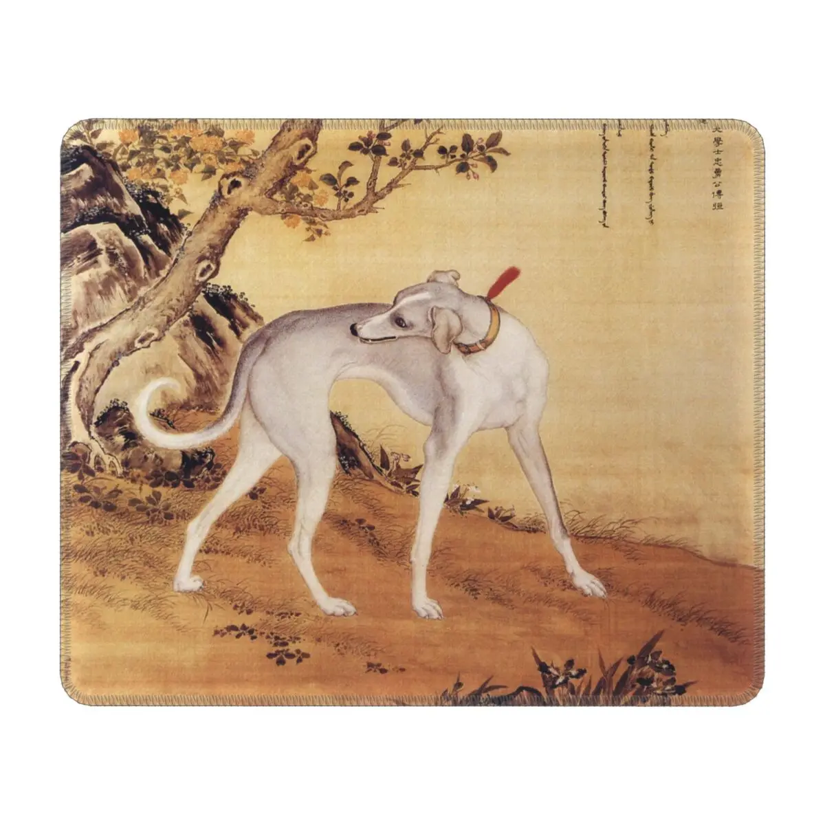 Chinese Style Painting Greyhound Dog Art  Mouse Pad Anti-Slip Rubber Mousepad Office Desk Computer Whippet Sighthound Dog Mat