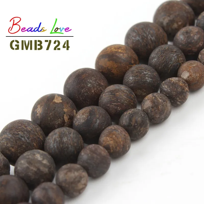 Natural Stone Dull Polish Matte Bronzite Jaspers Round Loose Beads Diy Bracelet Necklace For Jewelry Making 4 6 8 10 12mm 15‘’