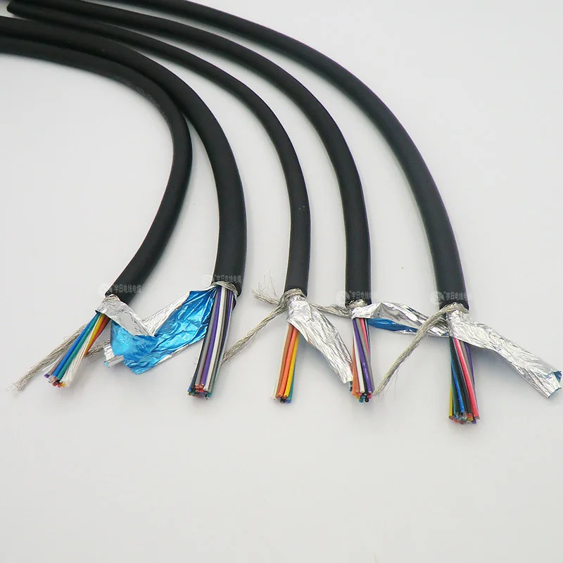 Flexible Shielded Cable 0.14,0.2,0.3mm² Control Wire  26,24,22AWG Tinned Copper 2,3,4,5,6,8,10,12,14,16,20 core