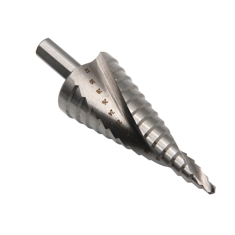 Broca de escalera acanalada en espiral Triangular hss, 4-12, 4-20, 4-32mm, juego de herramientas eléctricas