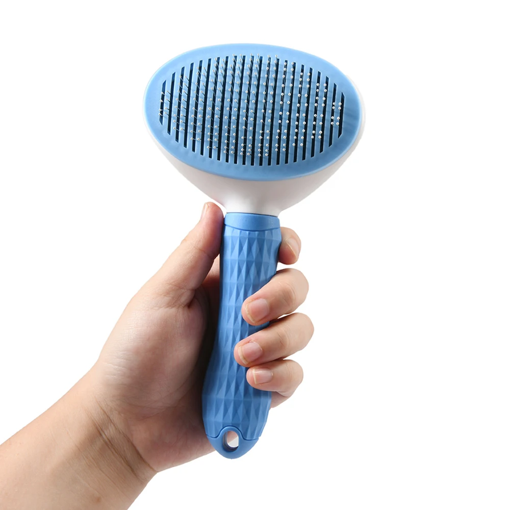Dog Hair Removal Comb Grooming Brush Stainless Steel Cats Combs Automatic Non-slip Brushs for Dogs Cats Dog Brush
