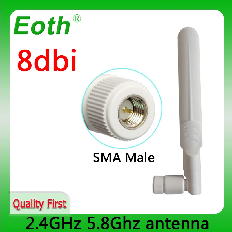 

EOT 2.4g 5.8g antenna 8dbi sma male wlan wifi dual band antene iot module router tp link signal receiver antena high gain