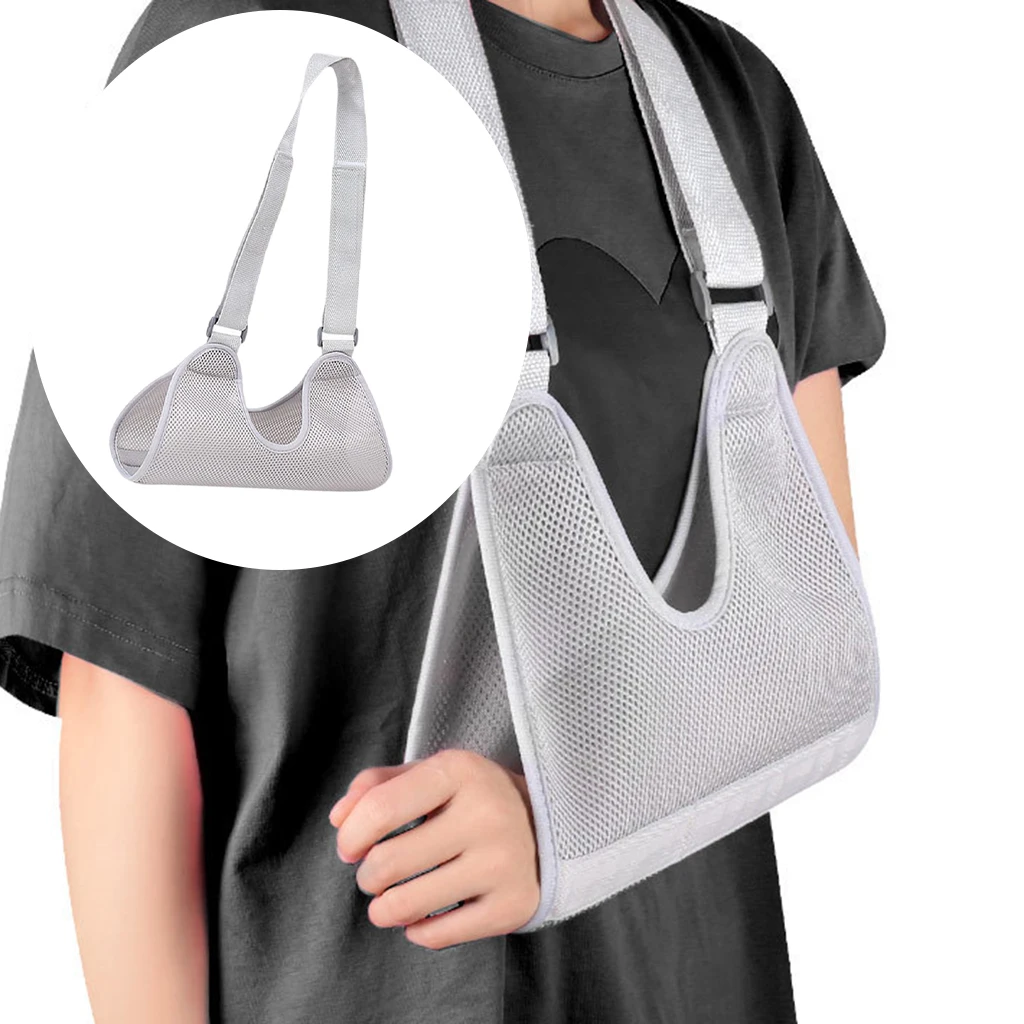 Arm Sling with Aluminum Alloy Plates Adjustable Support for Left and Right Hand Dislocated Shoulder Sling for Broken Arm