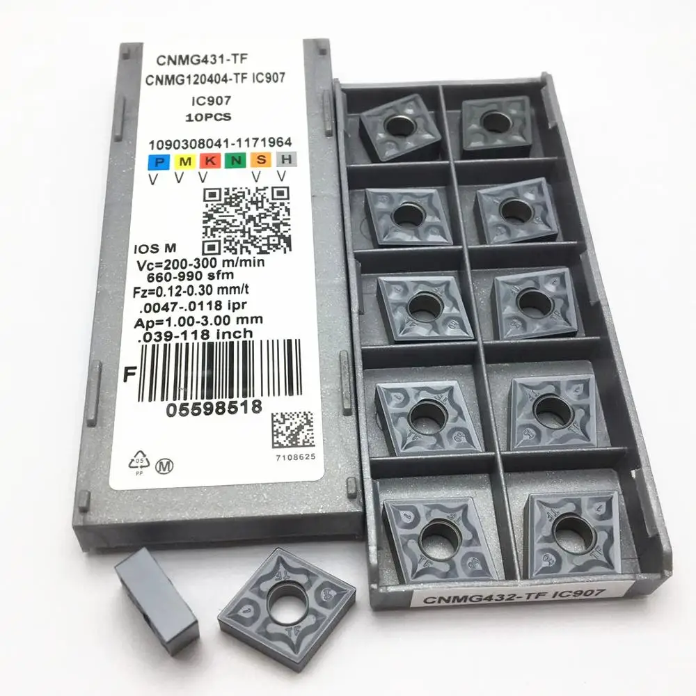 CNMG120404 TF IC907/IC908 CNMG120408 TF IC908/IC907 Esterno utensile da tornio tornio strumento inserto in metallo duro fresatura CNC strumento