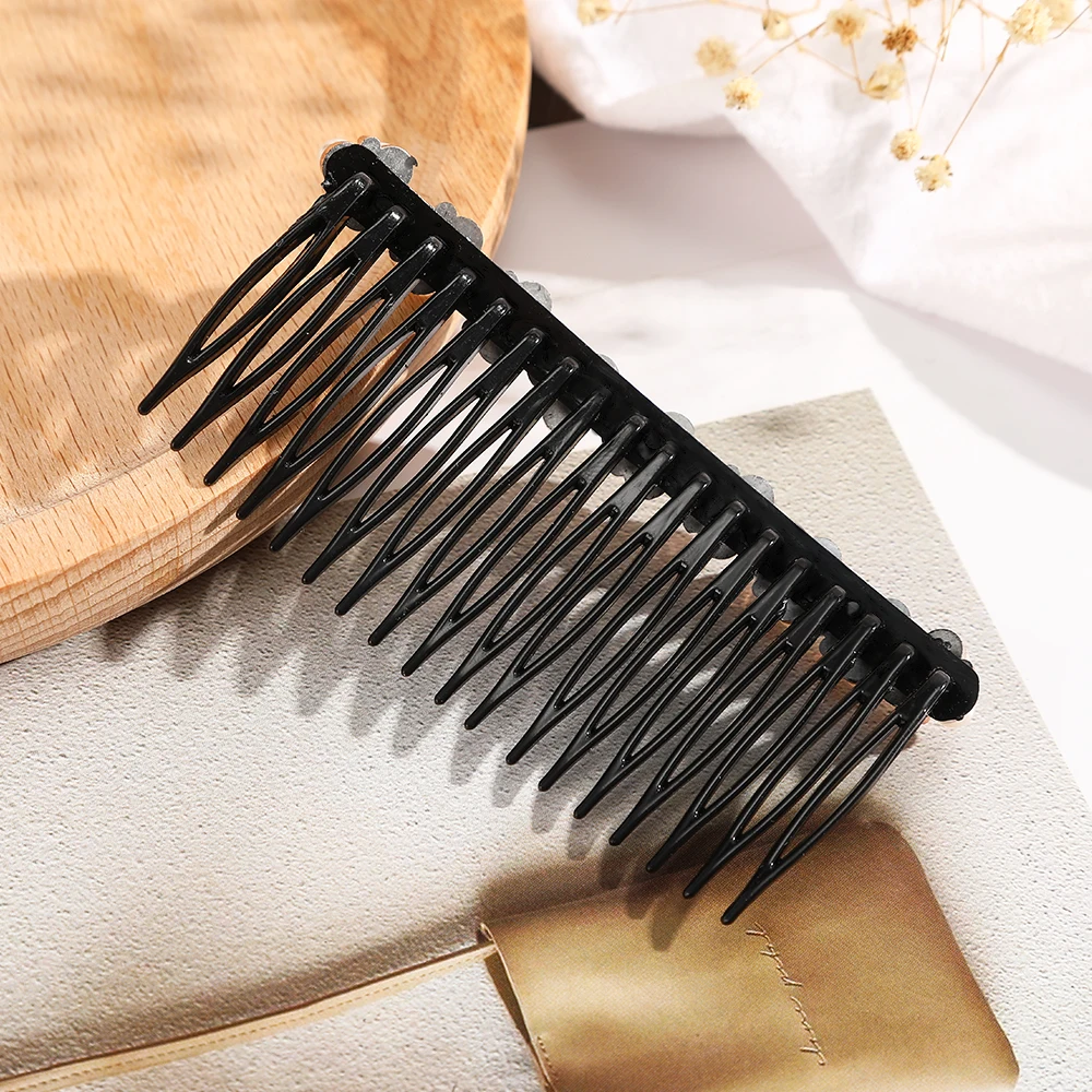 Haimeikang Fashion Ponytail Clip Hair Combs Women Rhinestone Pearl Barrettes New Hair Maker Bun Hair Accessories Hairpins