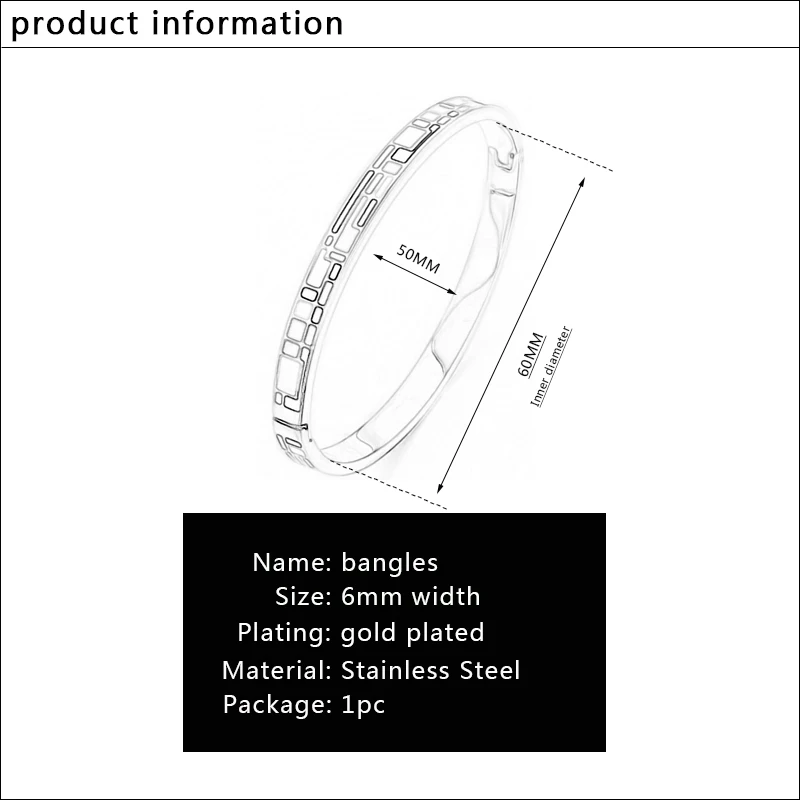 Enamel Gold-color Stainless Steel Bangle Opened for Women Jewelry Bracelet Top Quality Factory Price