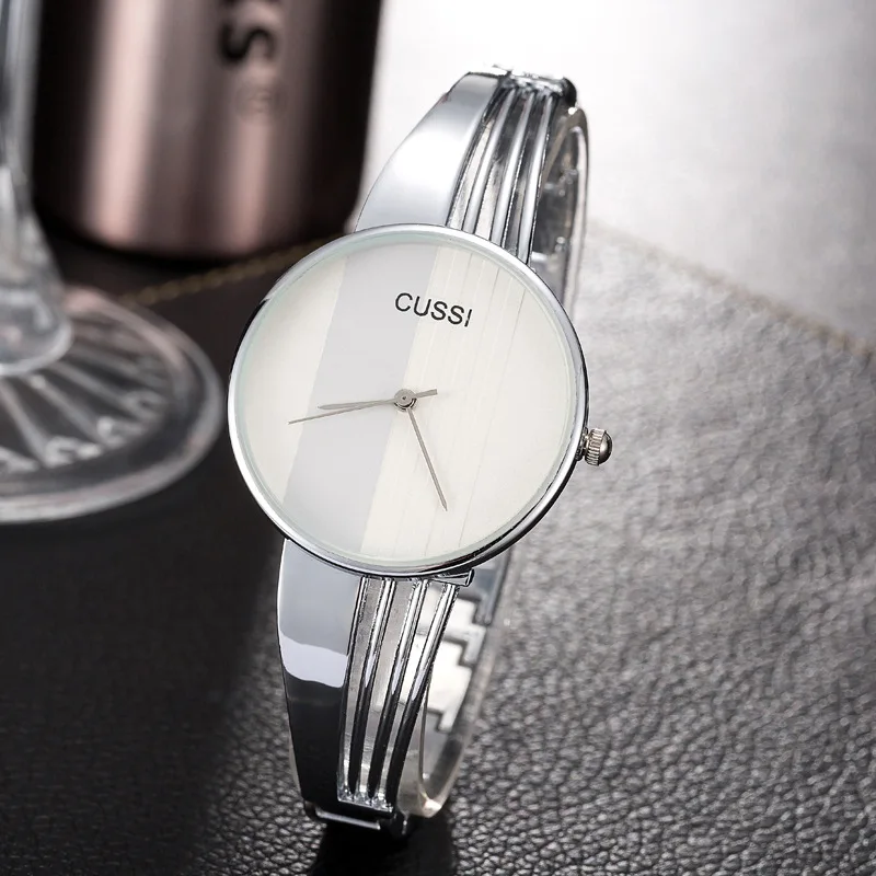 CUSSI Watches Women Stainless Steel Bracelet Bangle Watches Women Fashion Women Dress Watch Quartz Wristwatches horloges vrouwen