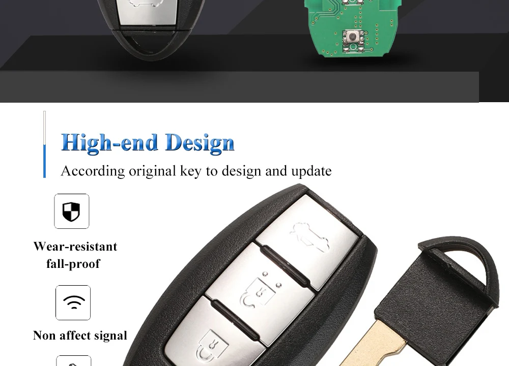 Jingyuqin TWB1G694 3BTN 433MHz ID46 Proximity Keyless Smart-Remote-Key Fob für Nissan Lannia Sentra NV200 Bulebird SYLPHY Versa – Detail 5