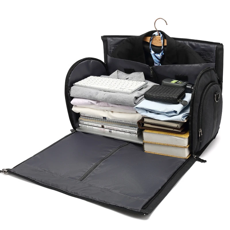 Men Business Travel Bag Waterproof Oxford Garment Pack Large Capacity Shoulder Bags Multi-pocket Luggage Сlothes Storage XA76M