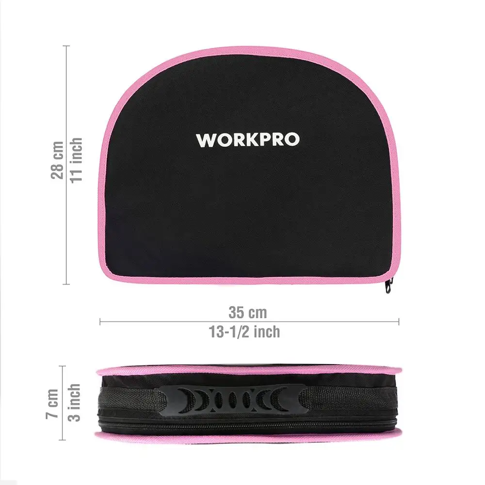 WORKPRO 103 PCS Pink Tool Set Ladies Hand Tool Set with Easy Carrying Pouch Home Tool Set for DIY Home Maintenance
