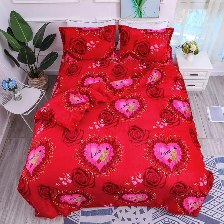 

Velvet Duvet Cover Winter Thicken Quilt Cover Top Keep Warm Hot (Not Including Pillowcase)King Size Queen Bedding Textile E11791