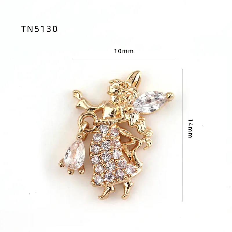 5pcs/lot TN5130 Alloy Zircon Cupid Nail Art Crystals biżuteria do paznokci Rhinestone akcesoria do paznokci materiały do zdobienia paznokci charms