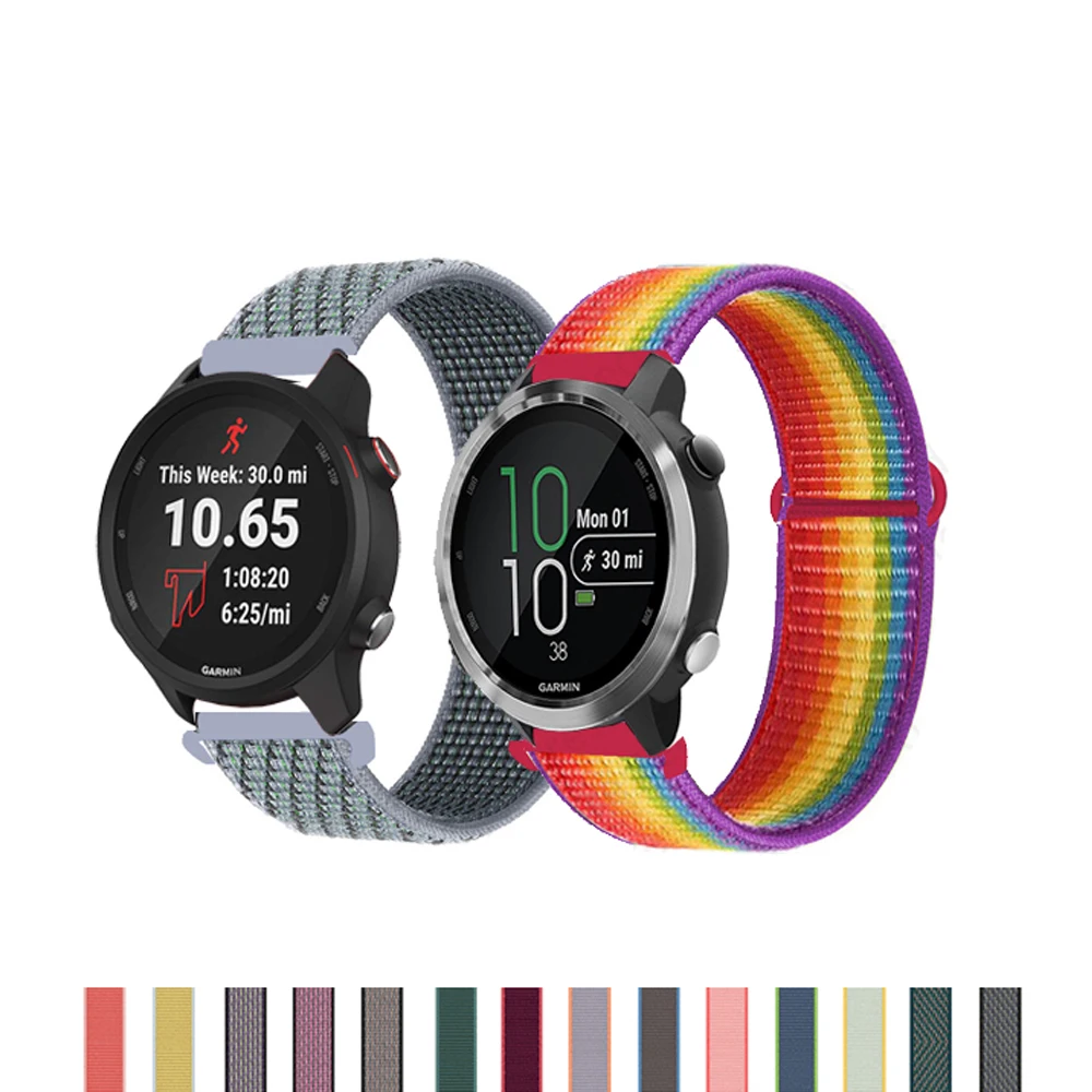 Sport Nylon Loop Band Wrist for Garmin Forerunner 245 245M 645 645M Strap for Vivoactive 3 trainer music Venu SQ strap 20mm 22mm