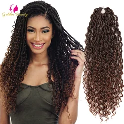 Deusa trança extensões de cabelo sintético crochê tranças de cabelo paixão torção rio falso locs com no meio e termina cabelo encaracolado