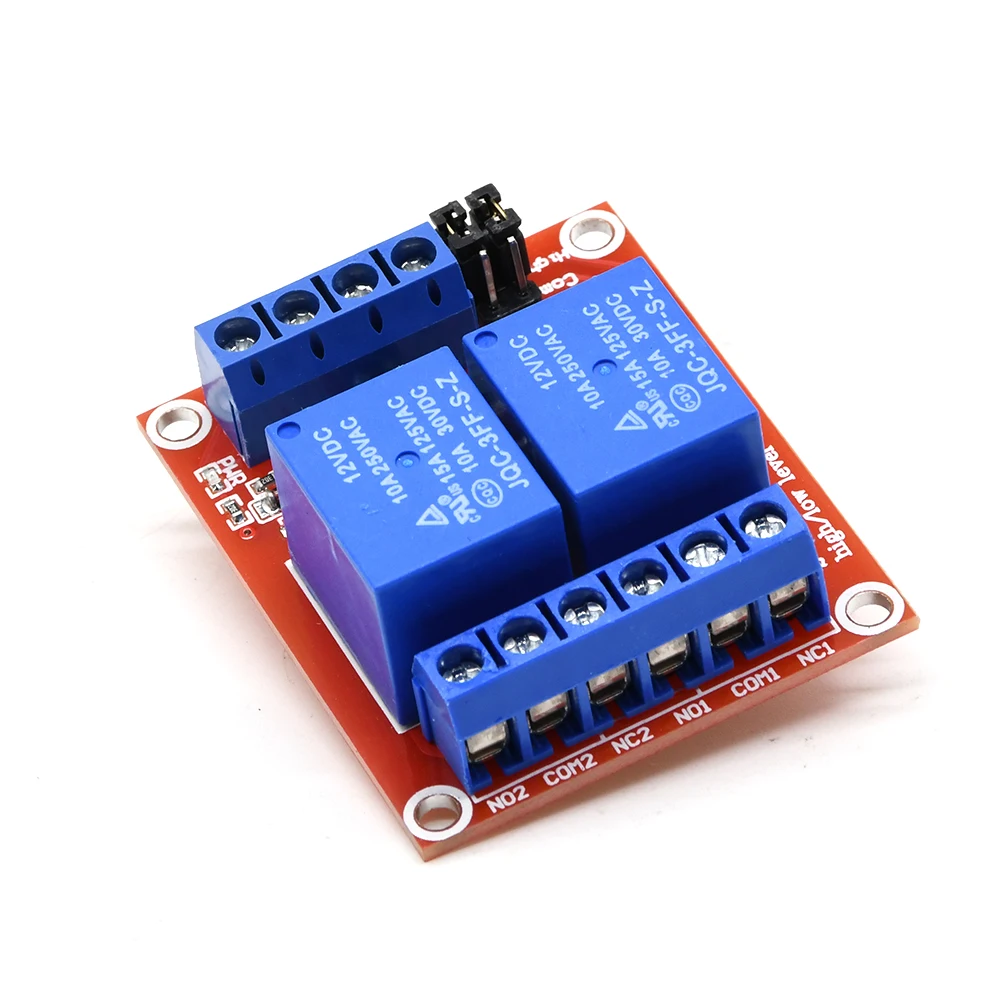 2 Channel Relay Module 12V 24V High and Low Level Trigger Relay Control With Red Optocoupler Two Way Relays