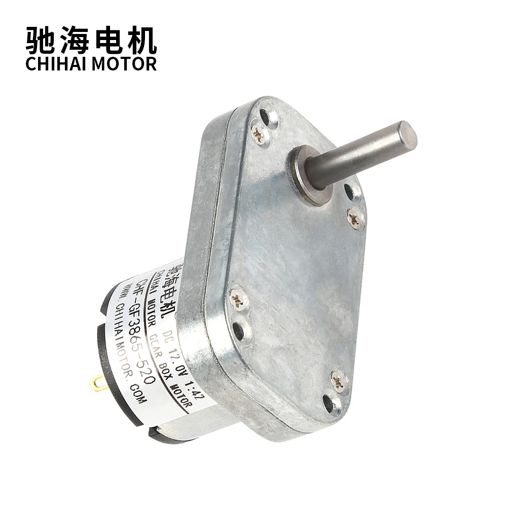 CHF-GF3865-520 Small Wheelbase Robot L type Motor 38mm 12v 150rpm High Torque Carbon Brush Dc Geared Motor For BBQ