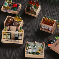 1:12 Doll House Mini Wine Bottles Fruit Box Candy Food Toy for Kids Dollhouse Collectible Gift Miniature Decor Accessories