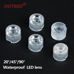 10pcs LED Lens 1W 3W 5W 15.5mm Waterproof Holder 20 45 90 Degree Angle Lens For High Power Lamp Washwall Light Convex Reflector