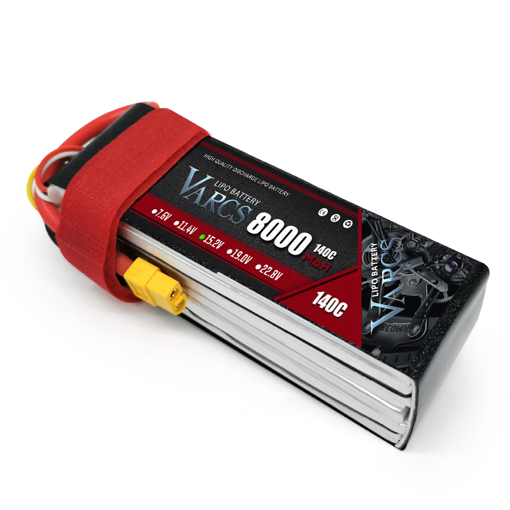 VARCS Battery Lipo 2S 3S 4S 8000mAh 140C 280Cwith XT60 EC5 TRX T/DEANS XT90 XT150 Plug for RC 1/8 Buggy Truck Off-Road Car