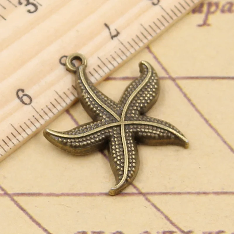 10pcs Charms Ocean Starfish 27x24mm Tibetan Bronze Silver Color Pendants Antique Jewelry Making DIY Handmade Craft Pendant