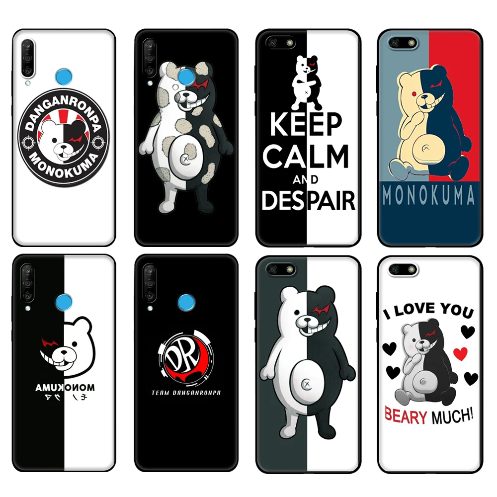 Black tpu Case For Huawei Honor 20 Lite 10 10i 20S 30S 30 Case Honor 7A 5.45 7s 7C 5.7 Case Cover Kumamon Danganronpa Monokuma