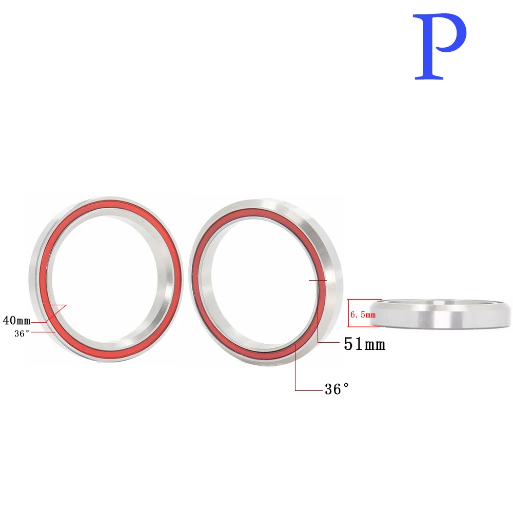 Rodamientos para auriculares de bicicleta de carretera, 1 unidad, 39,7, 50,8, 7, 40, 51, 6,5, 51,8, 8, 52, 7mm, ACB, 36/45, 45/45, 270/270