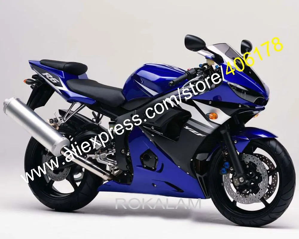 

YZF600 R6 03 04 ABS Fairing For Yamaha YZF R6 2003 2004 Motorcycle Blue Black Fairings Kit (Injection Molding)