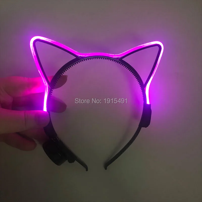 Cat ears Shaped LED glowing hair band with Flashing function Night Club show Headband glow props as Valentine's gift for girls