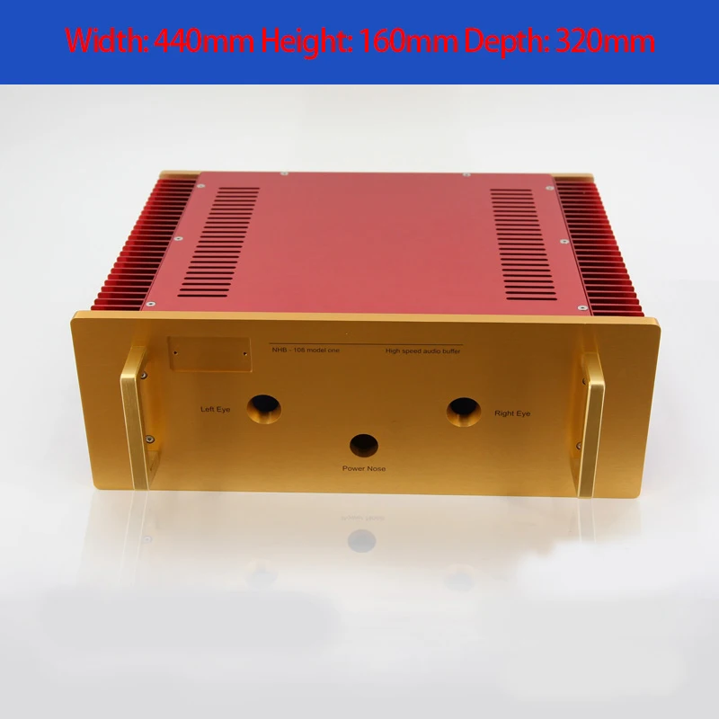 KYYSLB 440*320*160mm All Aluminum Post Level Amplifier Chassis Box House DIY Enclosure with Cooling Holes Amplifier Case Shell