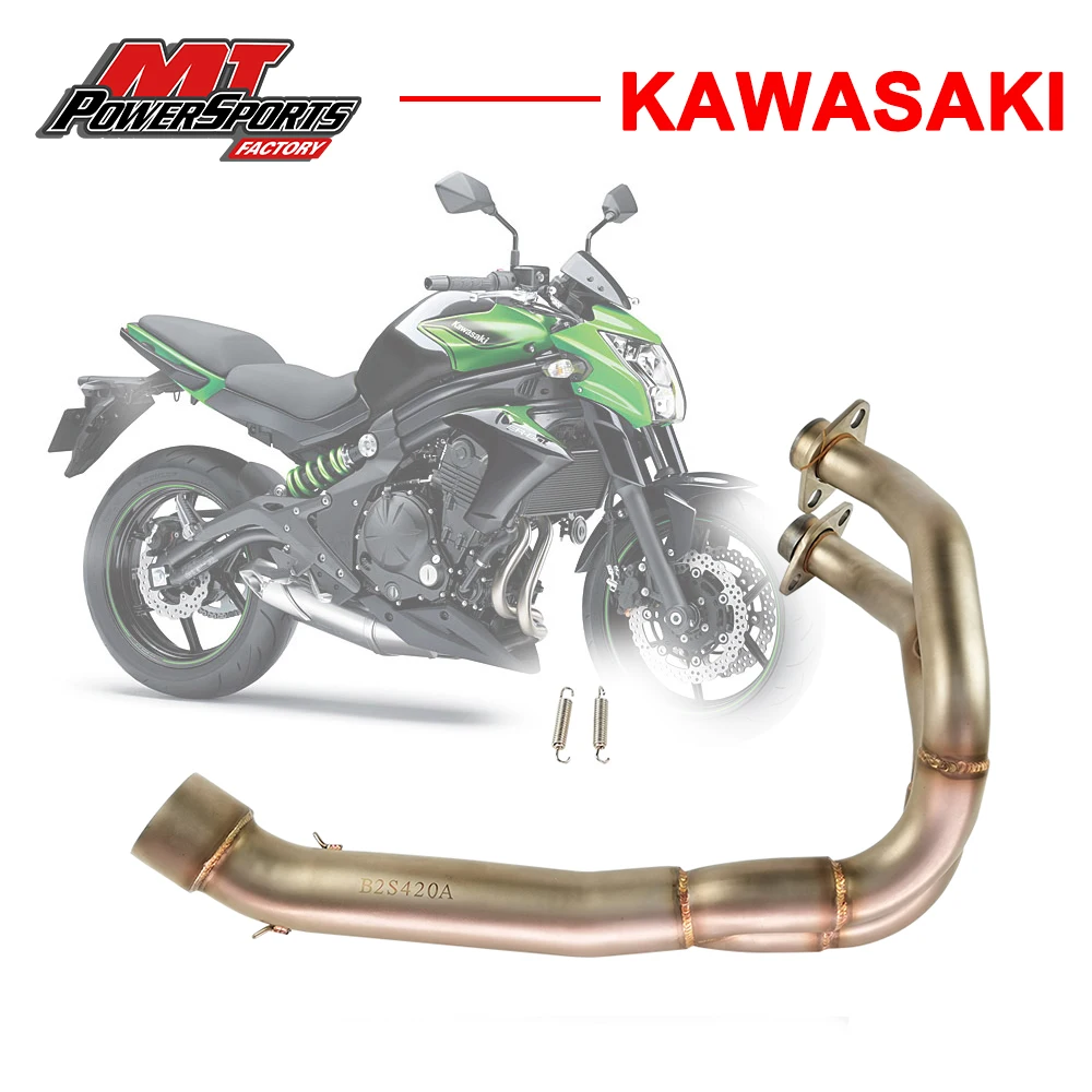 Exhaust Pipe For Kawasaki KAWASAKI ER6N NINJA650 2009 2010 2011 2015 Motorcycle Exhaust Escape Modified Slip On Mid Link Pipe