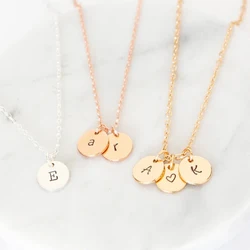 Fashion Engraving Letter Coins Pendant Custom Necklace for Women Men Personalized Initials Souvenir Stainless Steel Collar