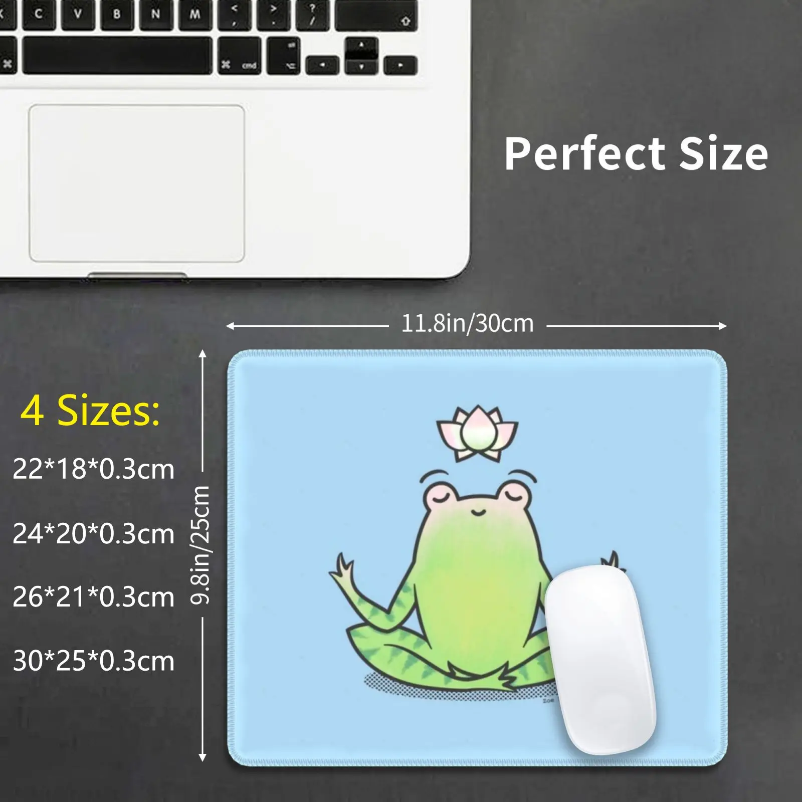 Zen Yoga Frog Mouse Pad DIY Print Frog Yoga Zen Lotus Meditating Meditation Cute Animals Zoe Lathey