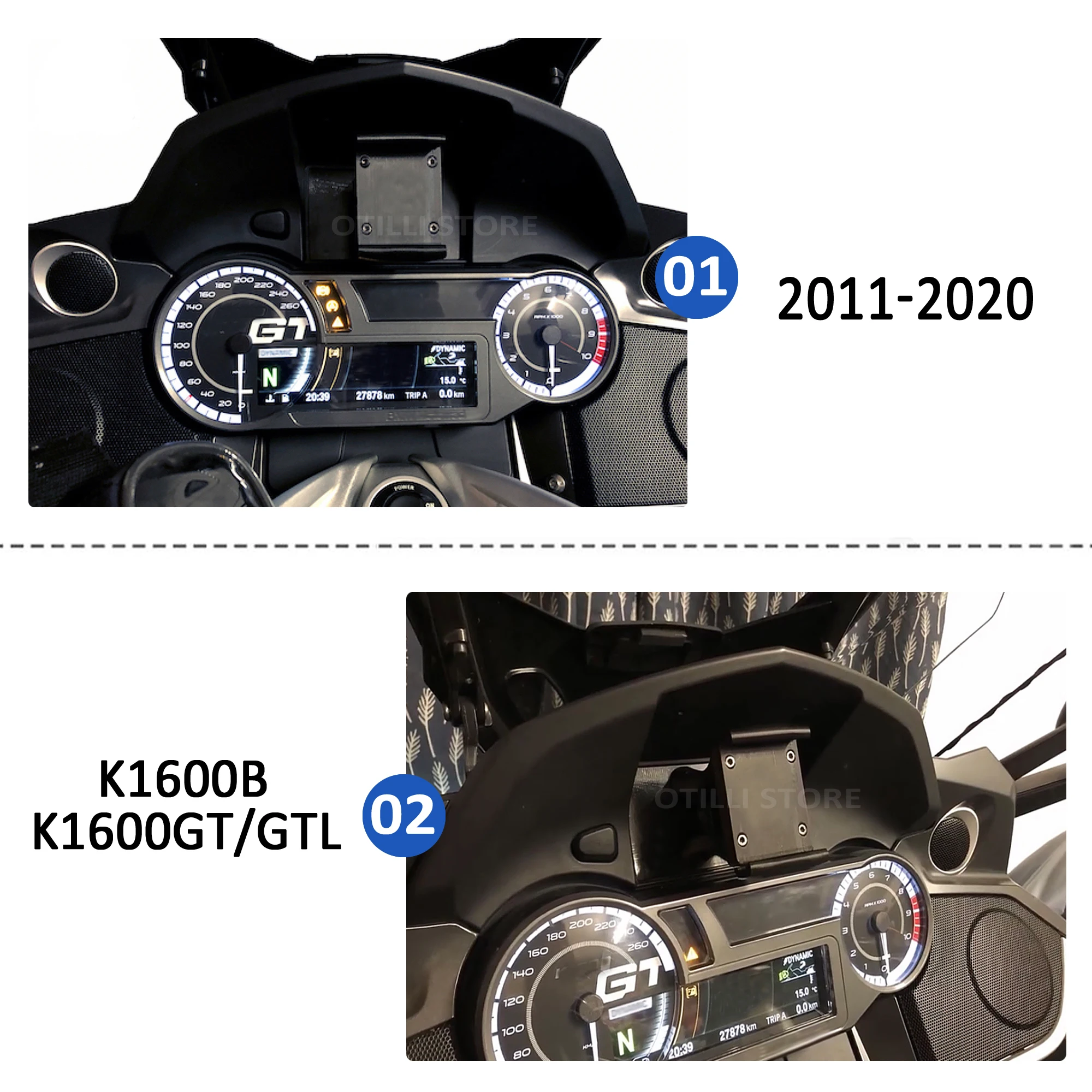 Motorcycle GPS Phone Navigation Bracket USB Charger Holder Mount Stand 2011-2020 2019 2018 2017 For BMW K1600B K1600GT K1600GTL