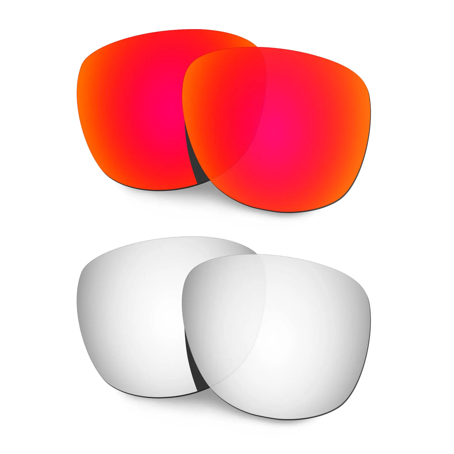 HKUCO Polarized Replacement Lenses For Trillbe X Sunglasses Red/Silver 2 Pairs