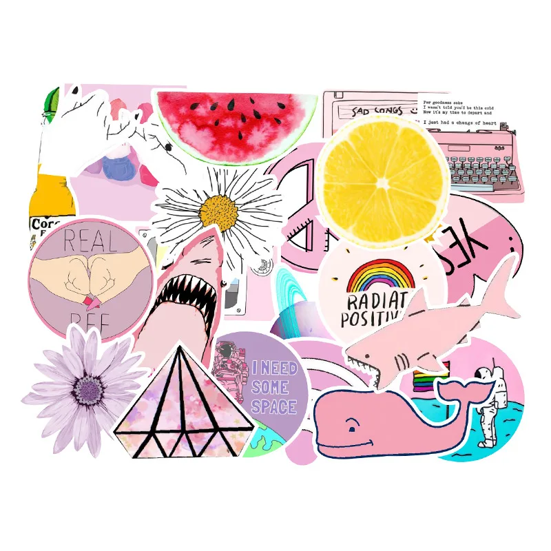 10/30/50/100Pcs Cartoon Roze Vsco Meisje Stickers Chidren Diy Speelgoed Koffer Laptop Fietshelm auto Decals Graffiti Sticker F5