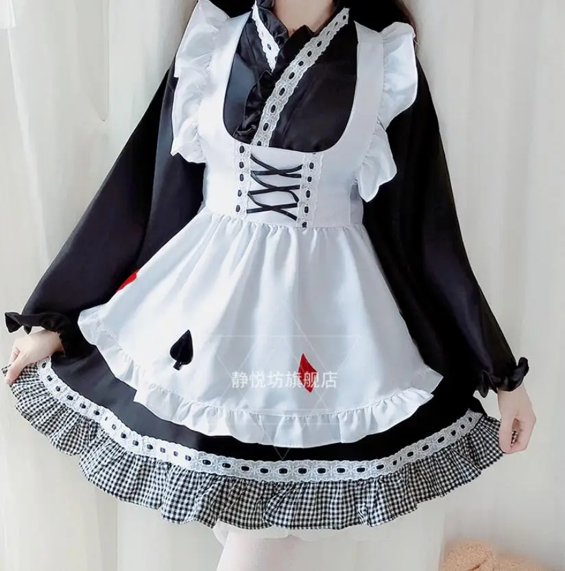 Cosplay Japanese Anime Maid Dress Cos Loli Kawaii Kimono Style Retro Gothic Tea Party Lolita Dress image 4