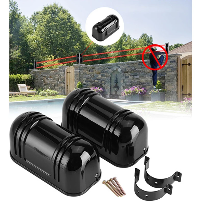 KinJoin External Positioning Alarm Detector Infrared Beam Sensor Barrier  with horn