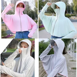 Summer sun protection clothing outdoor riding with hat thin long-sleeved coat