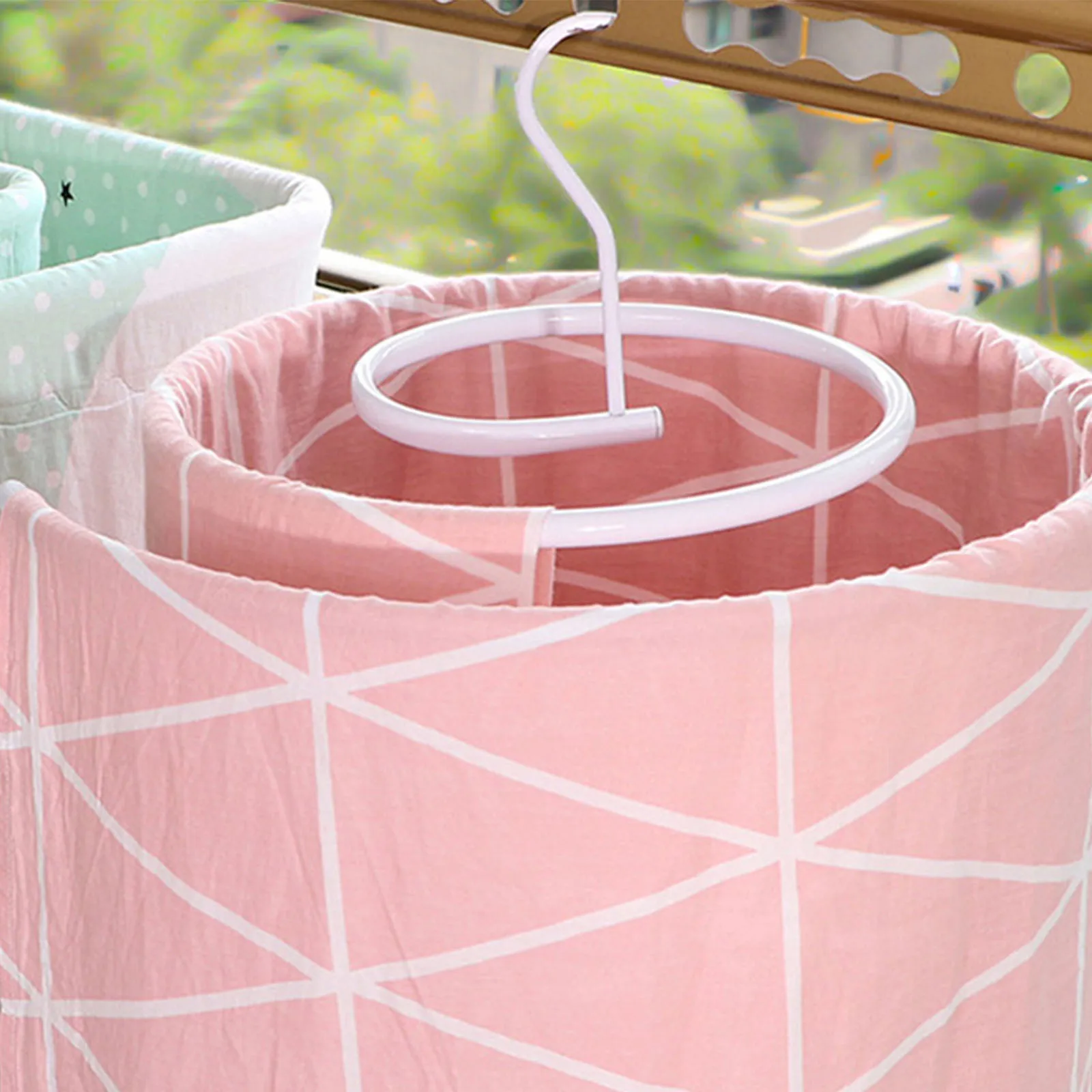 

Quilts Drying Spiral Rack Household Snail Round Bed Sheet Quilt Drying Hanger Metal Blanket Hanger Balcony Save Space Hanger