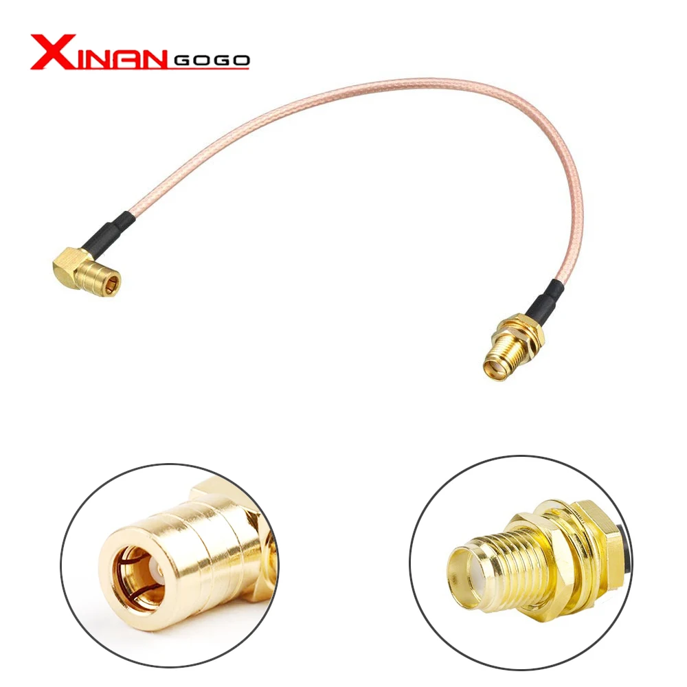 

10pcs SMA female to SMB female connector 90 angle RG316 cable 20cm