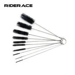 10 Pcs/set Bicycle Chain Brushes Nylon Bristle Bottle Straw Cleaning Brush Kit Bike Cassette Cleaner Mtb Flywheel Washing Tool