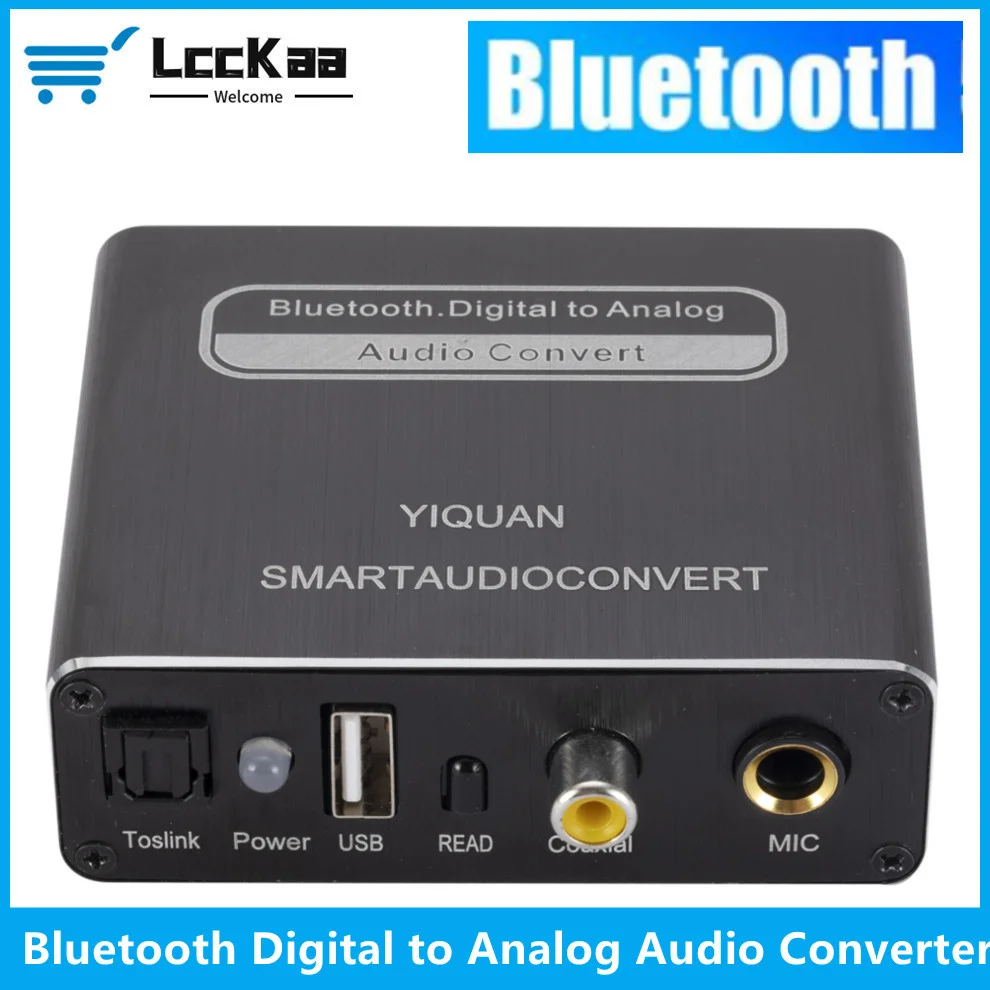 LccKaa DAC Digital to Analog Audio Converter Bluetooth 5.0 Compatible Adapter Playback Microphone Remote Control Audio Decoder