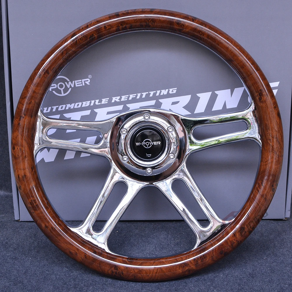 14'' 350mm ABS Wooden Look Universal Classic Style Car Race Sport Racing Steering Wheel