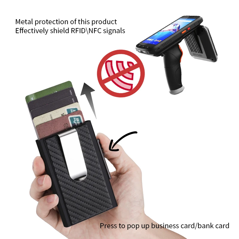 RFID Anti-Theft Smart Card Holder Wallet Men luxury Money Clip Business Metal Bank Credit ID Card Holders For Unisex Wallets